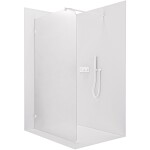 CERANO - Sprchová zástena Walk-in Orbis Round - Ľavá - 8 mm - guľatá vzpera - biela matná, mliečne sklo - 110x200 CER-682441