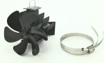 Cattara THRONE čierna / Krbový ventilátor / na dymovod 160 mm / termoelektrický