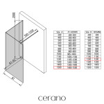 CERANO - Sprchová zástena Walk-in Onyx Corner Cube Ľ/P - 8 mm - hranatá vzpera - čierna matná, bronzové sklo - 150x120x200 CER-688240