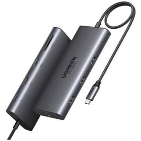 Ugreen HUB UGREEN CM639 USB-C / 2xHDMI 4K60 Hz, 3xUSB-A, USB-C, SD/TF, RJ45, USB-C PD 100W