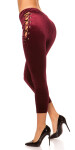 Sexy velvet look leggings with lacing