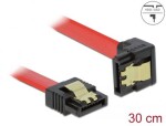 DeLock Kábel SATA III 7pin (F) - SATA III 7pin (F) uhlový 0.3m červená (83978)