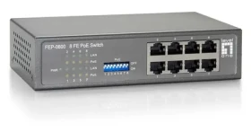 LevelOne Switch 8x Fast Ethernet PoE / Switch / 8- Port / 10/100 Mbps / 8x PoE / 85 W (FEP-0800)
