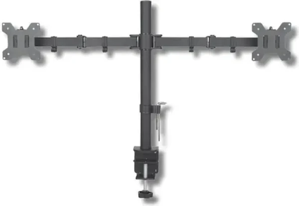 Techly Dvojitý stolný držiak pre monitor LED|LCD 13-27 2x10 kg / svorka / nastaviteľný / VESA / čierna (027514)