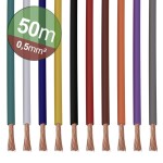Quadrios 22CW004 Sortiment laniek, 1 x 0.5 mm², biela, modrá, hnedá, oranžová, zelená, žltá, sivá, fialová, čierna, červená, 1 sada; 22CW004