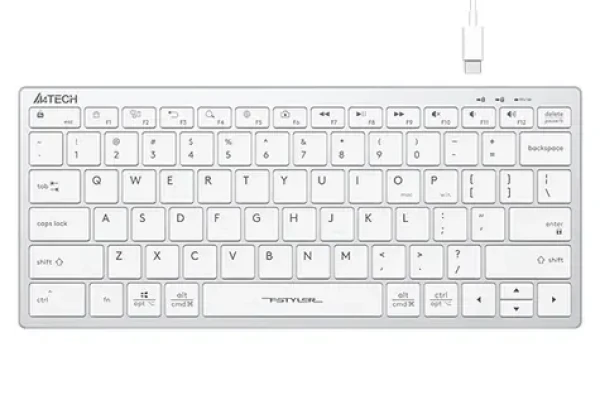 A4Tech FBX51 biela / Nízkoprofilová klávesnica / CZ layout / USB-A (FX51-WH)