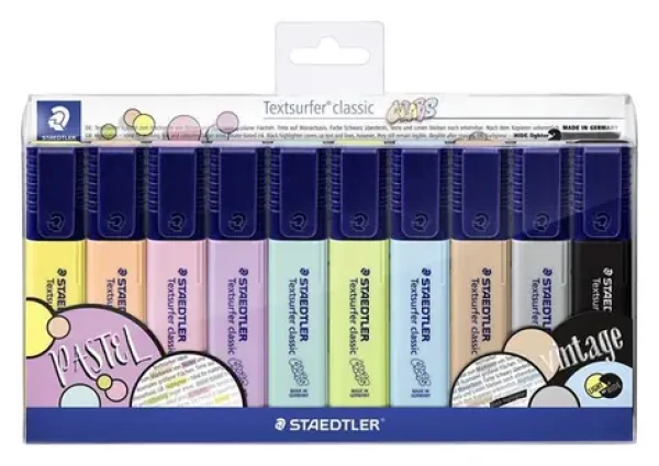 Staedtler Textsurfer Classic pastel / Zvýrazňovač / sada 10 ks / mix pastelových farieb / šírka stopy 1-5 mm (364 CWP10)