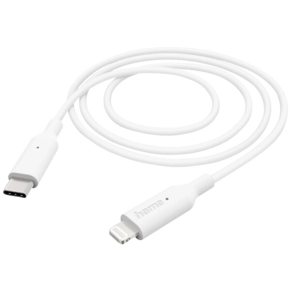 Hama Nabíjací kábel USB USB 2.0 Apple Lightning konektor, USB-C ® zástrčka 1.00 m biela 00201598; 00201598