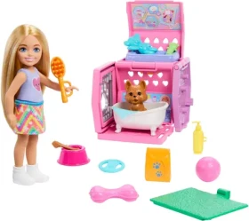Mattel Bábika Barbie Club Chelsea s prepravkou pre psíka
