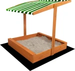 Sand Tropic Drevené pieskovisko so strieškou 120x120cm (impregnované) zeleno-biela