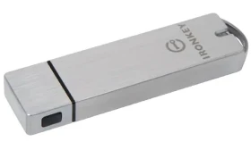 Kingston IronKey enterprise S1000 64GB / Flash Disk / USB 3.0 / čítanie: 400MBs / zápis: 300MBs / strieborná (IKS1000E/64GB)