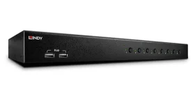 Lindy KVM Switch Pro 8 Port čierna / KVM prepínač / DVI-I Single Link / USB 2.0 / Audio / max. 1920x1200 (39317)