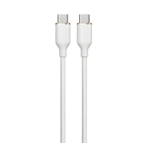 Devia Jelly Series biela / Nabíjací kábel / USB-C - USB-C / 1,2 m / silikónový (6938595386664)