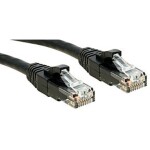 LINDY 45432 RJ45 sieťové káble, prepojovacie káble CAT 6 U/UTP 1.00 m čierna s ochranou 1 ks; 45432