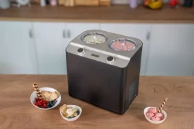 Unold 48835 Doppio NERO / Zmrzlinovač / 250 W / 1,2 l / nerezová oceľ / otočné ovládanie (48835)