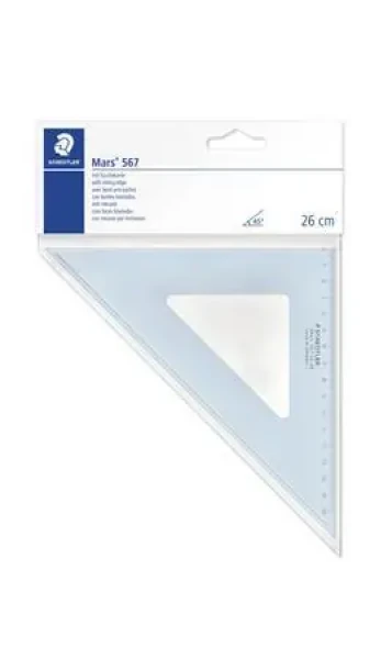 Staedtler Rysovací trojuholník 45°/45° modrá transparentný / Rysovací trojuholník / 26 cm / plast (567 26-45)