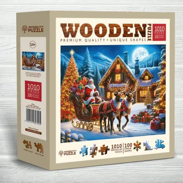 Wooden City Drevené puzzle Santa Klaus prichádza /1010 dielikov/ od 14 rokov