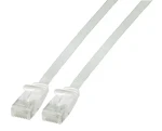 EFB Cat6A 3 m biela / Plochý patch kábel / RJ-45 / U/UTP / PVC / 10Gbit/s (K8107WS.3)