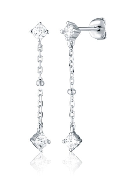 JVD Strieborné visiace náušnice so zirkónmi SVLE2933X61BI00