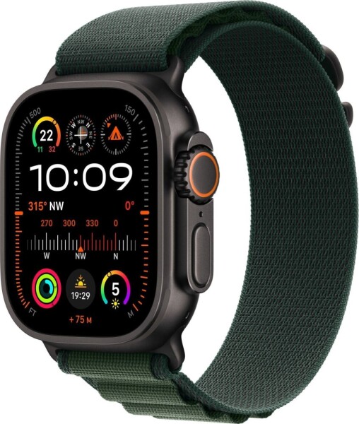 Apple Watch Ultra 2 GPS + Cellular 49mm Black Titanium Case Alpine Loop Small zelený(MX4Q3)