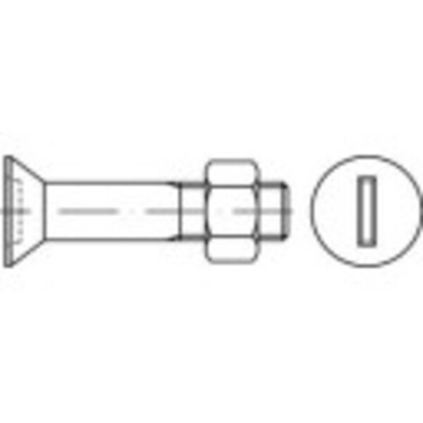 TOOLCRAFT 144307 zápustné skrutky M16 30 mm drážka DIN 7969 ocel glavanizované zinkom 50 ks; 144307