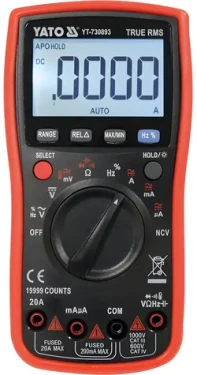 YATO YT-730893 / Digitálny multimeter / True RMS / LCD 19999 / NCV / AC / DC 1000V (YT-730893)