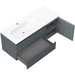 MEXEN/S - Orio kúpeľňová skrinka 120 cm s umývadlom Vela ľavá, 2S, 1D, grafit mat/biela mat 91A13-12047-3-BBFFF66-W23L01
