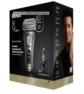 Braun Series 9 Pro+ 9655cc šedá WetDry / Holiaci strojček / Pánsky / Planžetový / 60 min prevádzka / Rýchlonabíjanie (554374)