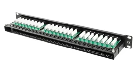 Lanberg čierny / Patch panel / 48 portov / Cat5e / UTP / 1U / 19" (PPU5-1048-B)