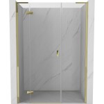 MEXEN/S - Mist-H L sprchové dvere krídlové ľavé 140, transparent, zlatá 8A5L-140-001-50-00-L