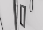 CERANO - Sprchovací kút Porte L/P - 8 mm - čierna matná, transparentné sklo - 80x90x195 - otočný CER-413552