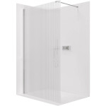 CERANO - Sprchová zástena Walk-in Onyx Cube Ľ/P - 8 mm - hranatá vzpera - chróm, ryhované sklo - 120x200 CER-8050BD582