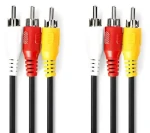 Nedis Kompozitný video kábel 3x RCA - 3x RCA čierna / Kábel / 480p / 2 m (CVGL24300BK20)