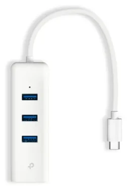TP-LINK UE330C biela / Ethernetový adaptér / Gigabit / USB-C / 3x USB 3.0 Hub / RJ-45 (UE330C)