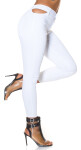 White Highwaist Jeans with cut-out White