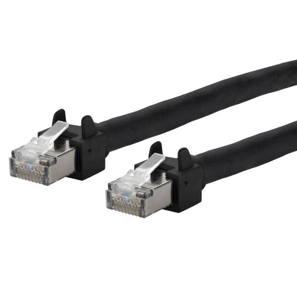 Metz Connect 13084F2000-E RJ45 sieťové káble, prepojovacie káble CAT 5e S/UTP 2.00 m čierna možno použiť pre vlečenie, krytie PUR, odolný proti UV žiareniu 1 ks; 13084F2000-E