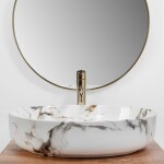 REA - Umývadlo na dosku Queen Carrara Shiny 55x41,5 REA-U1232