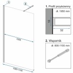 REA - Sprchová zástena Aero Ombre Black/Black 110 REA-K2461