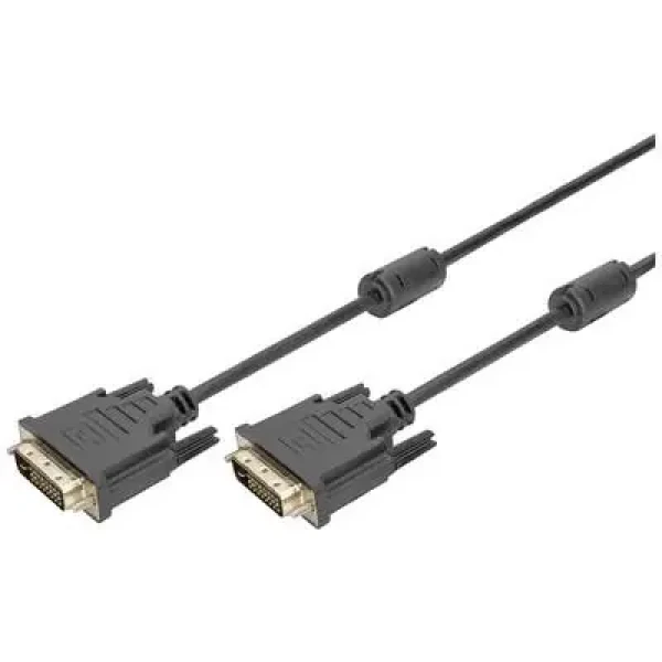 Digitus DVI-D(24+1) kábel St/St 2m čierna / Kábel DVI-D / Dual Link / 2560x1600px 60Hz / Feritová tlmivka (AK-320101-020-S)