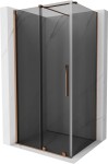 MEXEN/S - Velár sprchovací kút, posuvné dvere 140 x 100, grafit, ružové zlato 871-140-100-41-60