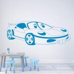 Veselá Stena Samolepka Detské autíčko Porsche Farba: růžová, Veľkosť: 100 x 44 cm