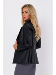 Dámska bunda z umelej kože M748 čierna - Moe S