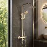 REA - Sprchová sada s termostatom LUNGO Diamond - Gold REA-P5960