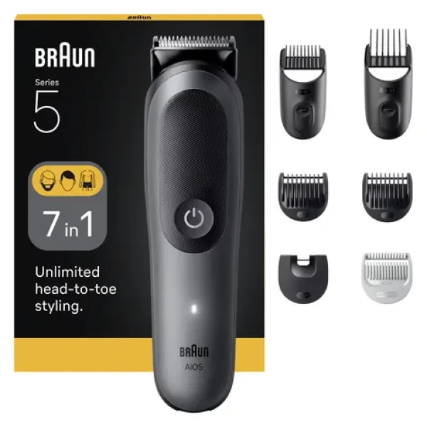 Braun Series 5 AIO5520 tmavo šedá / Holiaci strojček / rýchle nabíjanie / Li ION batéria (100002136807)