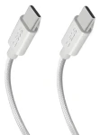 SBS USB-C - USB-C 2m biela / Kábel / Opletený / 60W Power Delivery
