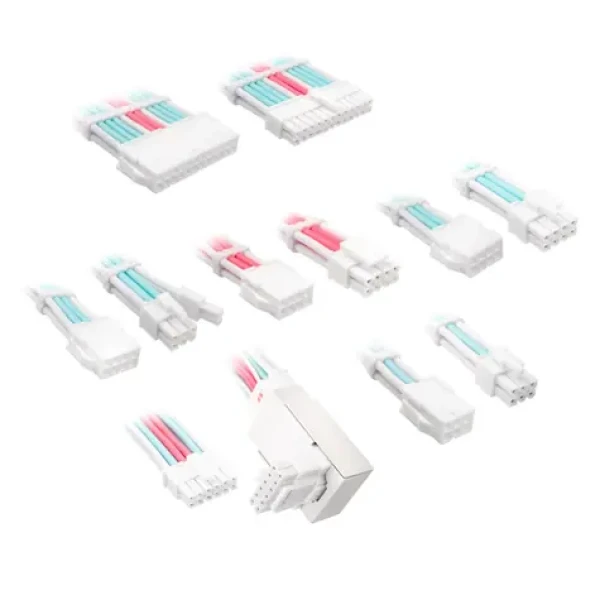 Kolink Predlžovacia sada opletených káblov Core Pro Braided Cable Extension Kit 12V-2x6 Typ 1 bielo-modro-ružová (COREPRO-EK-12VT1-BBP)