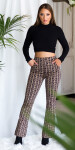 Sexy Highwaist flared pants with print pink L/XL