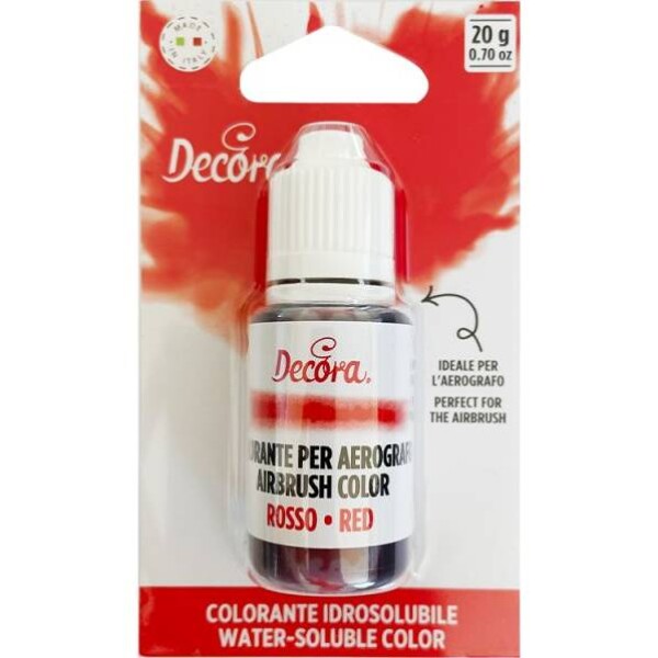 Airbrush farba tekutá červená 20g - Decora - Decora