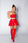 Sexy Koucla Latex look bandeau top with zip red L