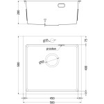 MEXEN - Solix oceľový drez 1-bowl 500 x 500 mm, čierna 6407501000-70